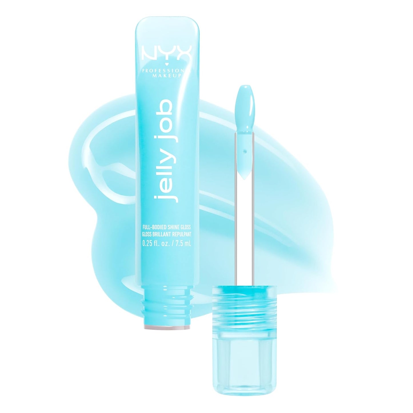NYX Jelly Job Lip Gloss - Full-Bodied, Smoothing Lip Tint with Hyper-Glossy Shine | Toast N' Jelly (Pale Nude)