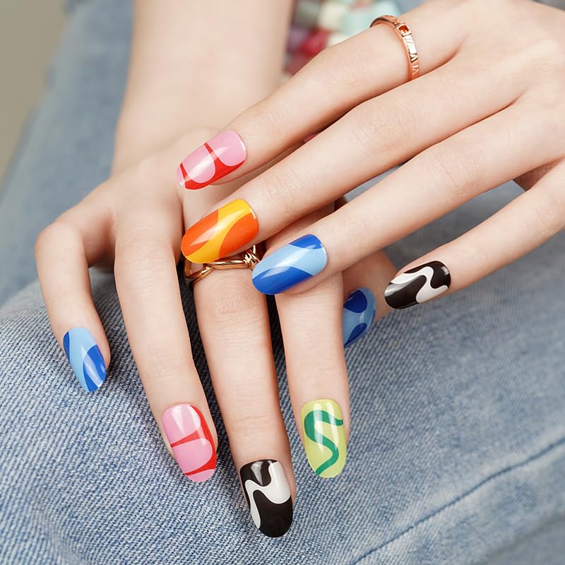 Adora Couture M Tropidelic Semi Cured Gel Nail Strips Kit with 30 Pieces, UV Light Required