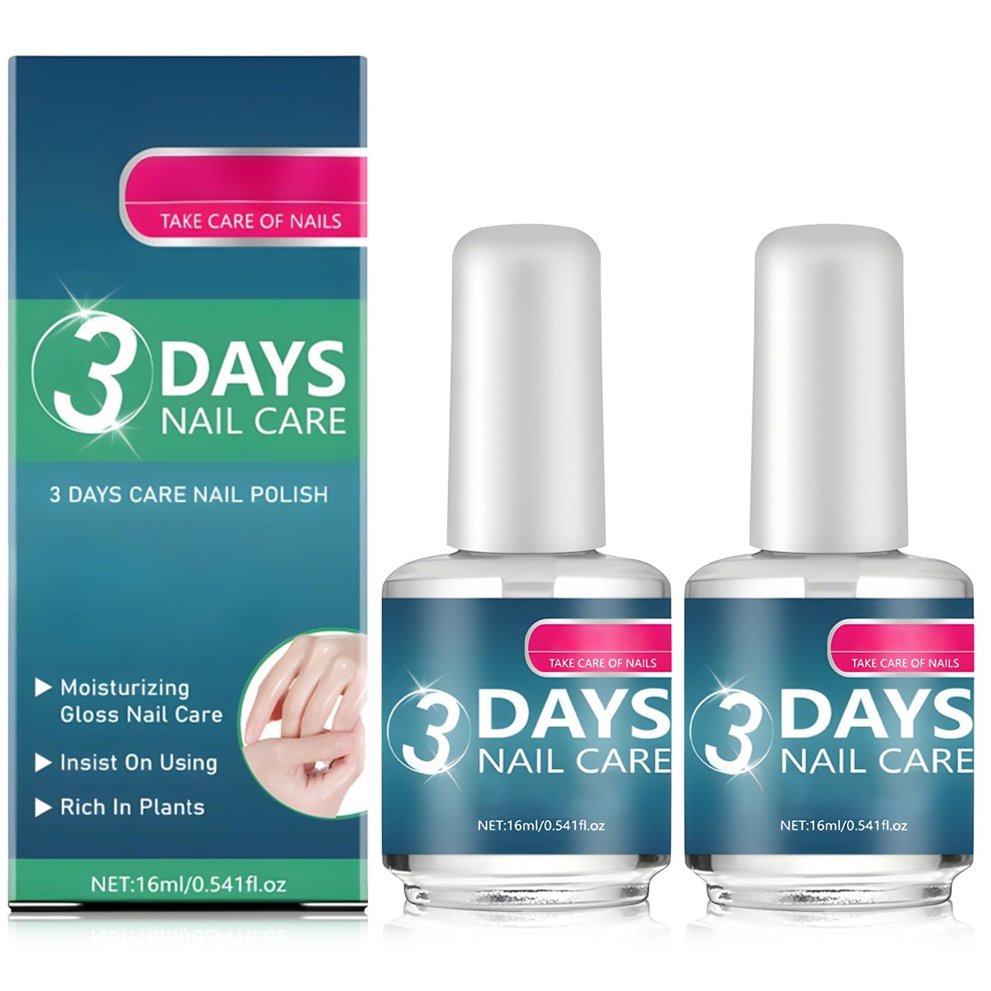 Nail Care Strengthening & Hydration Set - 2pcs for Dry, Weak & Fragile Nails | 16ml/0.56oz