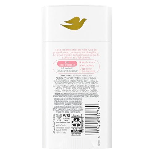 Dove Whole Body Deodorant Stick - Aluminum Free Raspberry & Rose, 72H Odor Control
