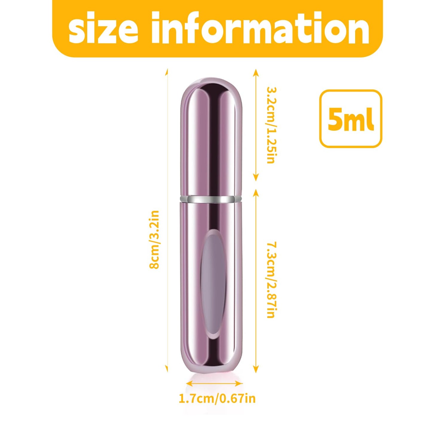 ZenithFast Perfume travel refillable,6Pcs 5ml Mini perfume bottle,Portable perfume bottles refillable for Women Men Small Mister Spray Bottle, for Travel and Outgoing