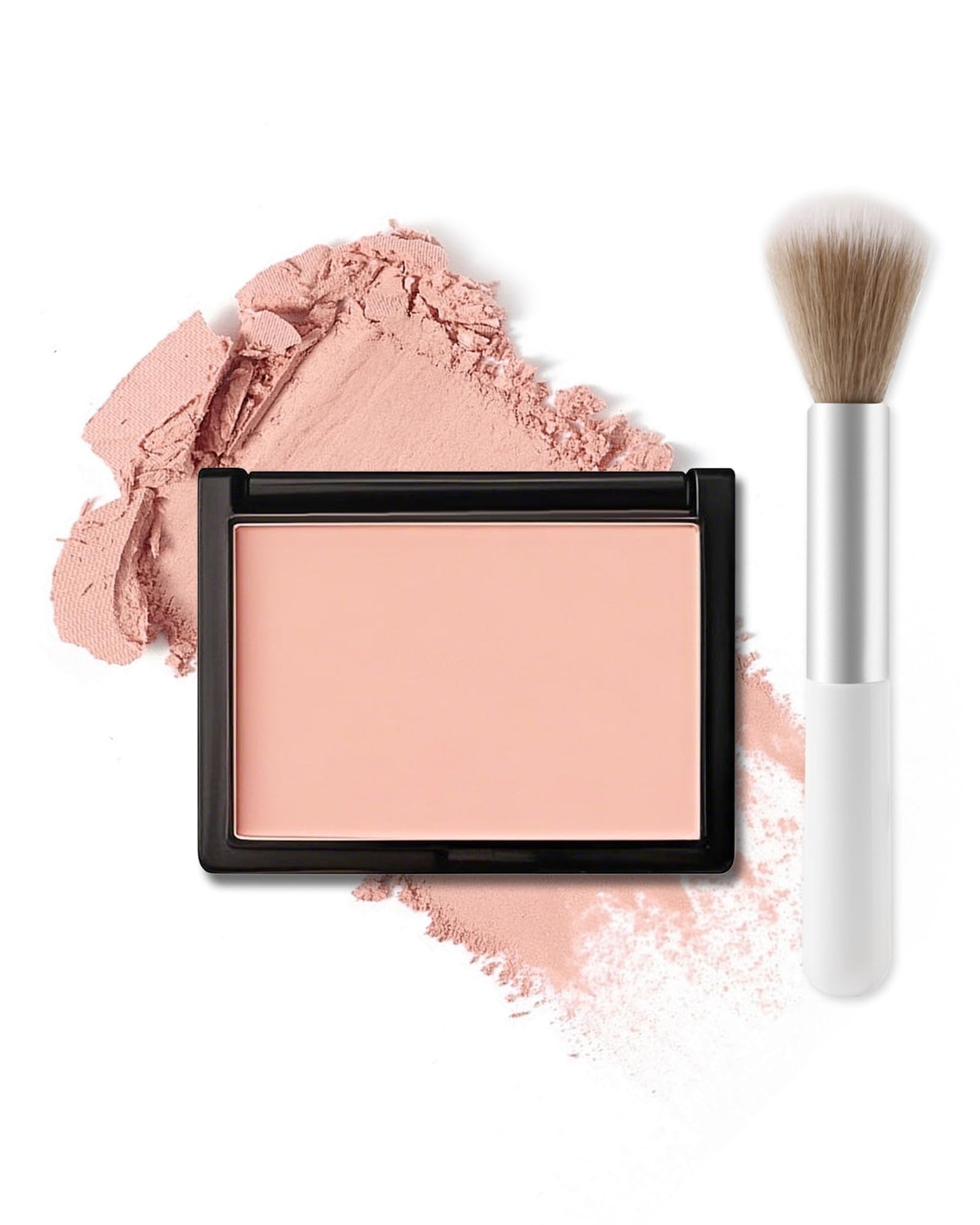 Matte Blush Powder for Cheeks,Contour Blusher Palette with Brush,High Pigment Lightweight Buildable Color, Waterproof Long-lasting Facial Makeup,Christmas Gifts for Women Girl-01# Peach Pink