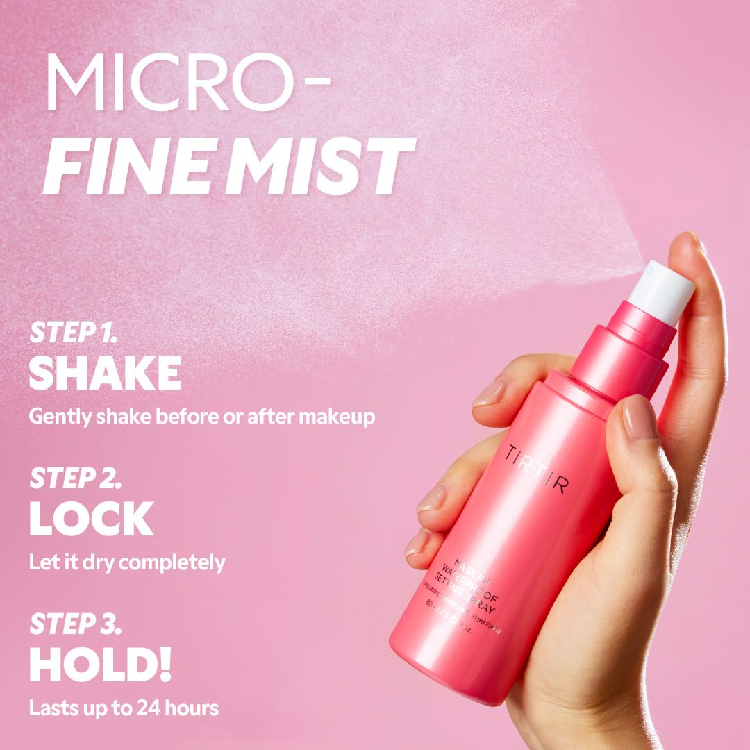 TIRTIR Waterproof Setting Spray - 24-Hour Long-Lasting Makeup Finisher | Ethanol-Free, Semi-Matte for Oily Skin