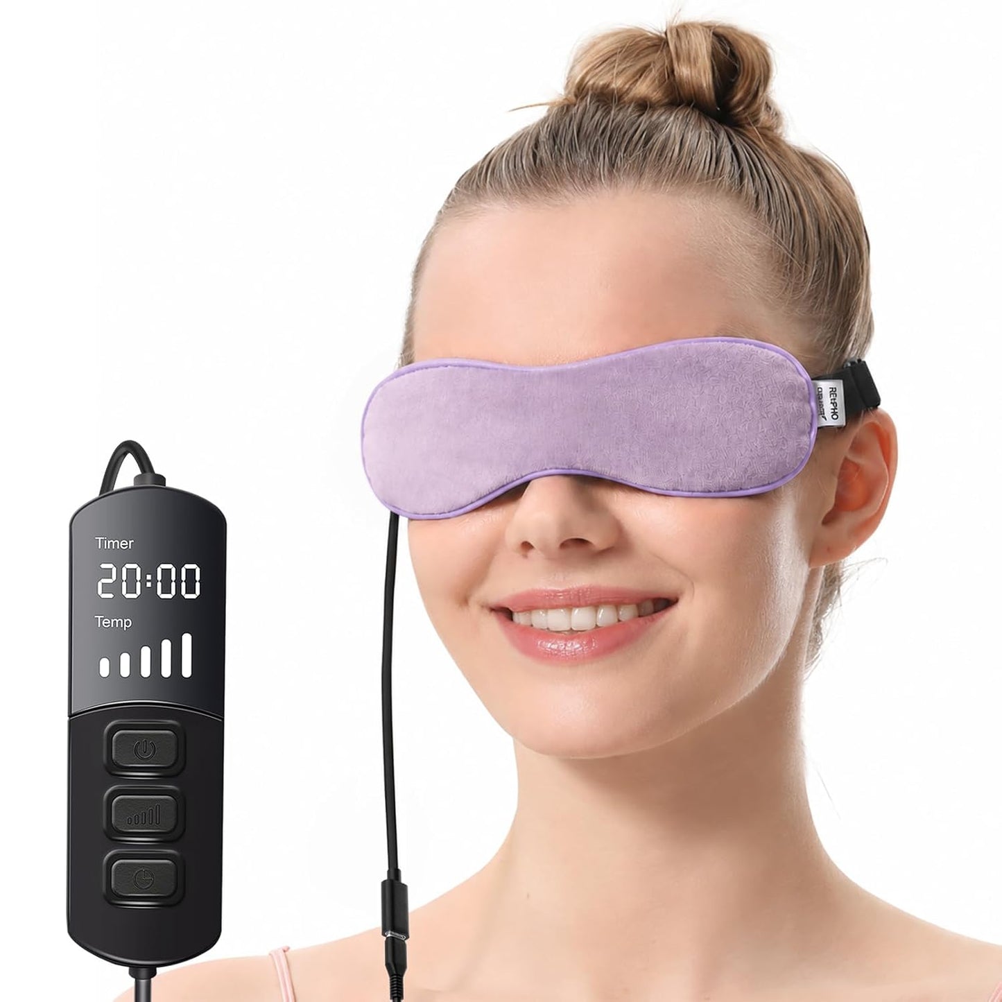 Heated Eye Mask for Dry Eyes - Warm Flaxseed Compress for MGD & Eye Treatment | Blue