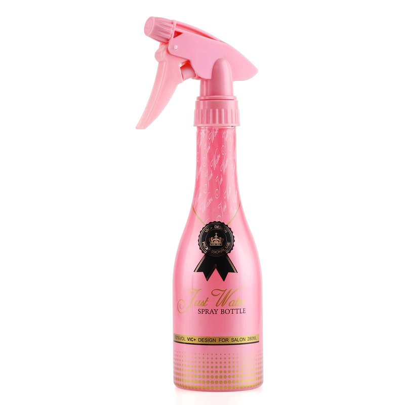 Segbeauty Adjustable Spray Bottle, 9.8oz Champagne Design Plastic Plant Mister with Fine Mist to Stream Settings, 280ml Empty Refillable Handle Rose Pink Sprayer for Home Cleaning Hair Salon