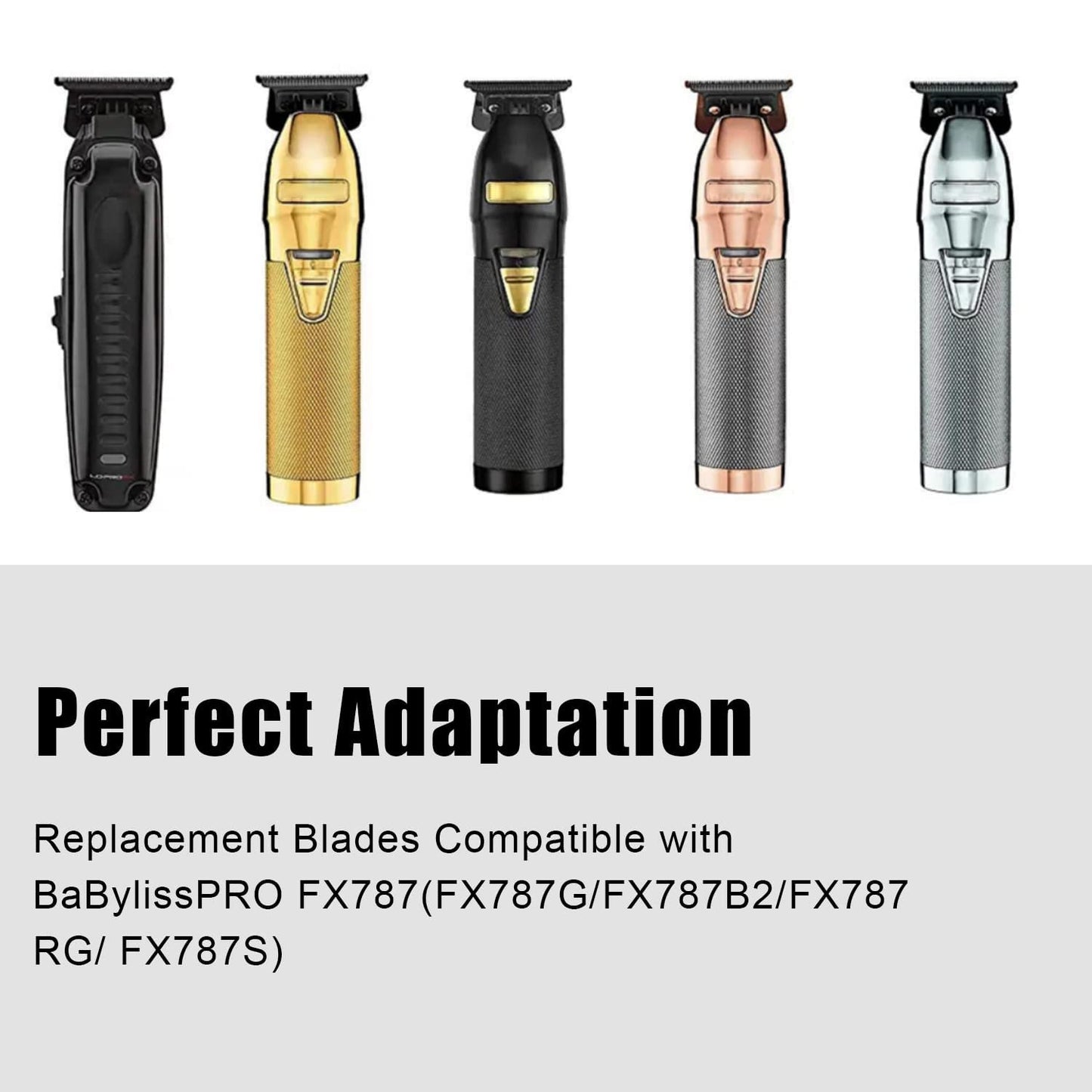 Replacement Blades for BaBylissPRO Hair Trimmers - FX707B2 DLC, 2 Pack Compatible with FX787 & FX726