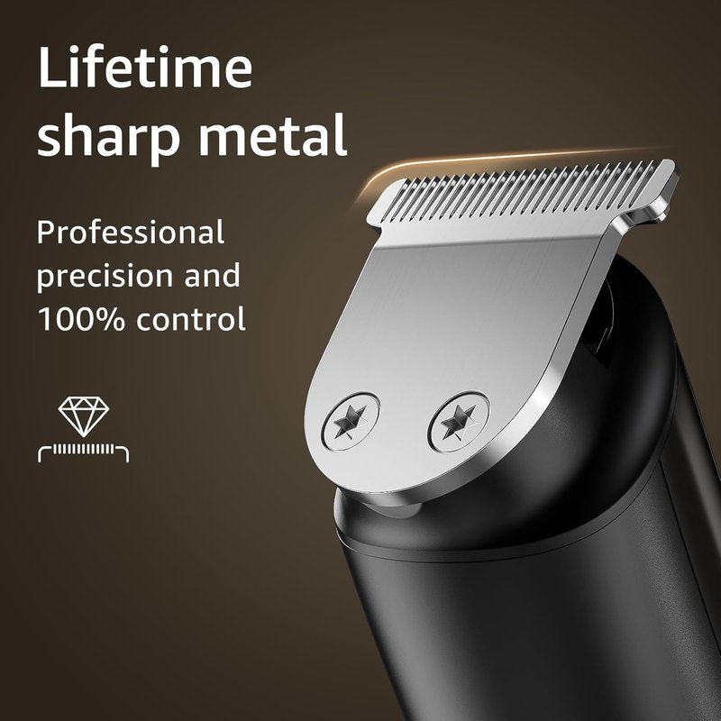 AuralMax Beard Trimmer for Men: Upgrade Barber Hair Clippers - 12-in-1 Cordless Grooming Kit - Waterproof Electric Razor with Turbo Speed & Precision Blades