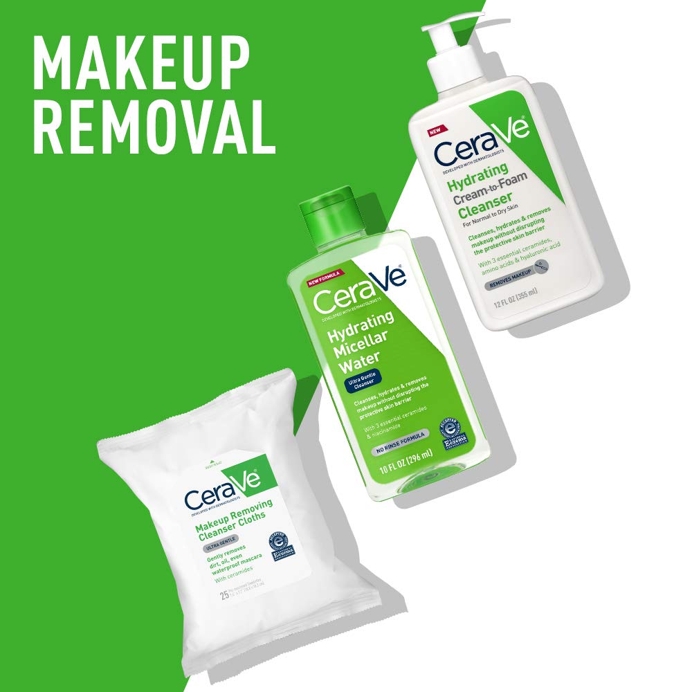 CeraVe Micellar Water - Hydrating Facial Cleanser & Eye Makeup Remover with Niacinamide | 10 Fl Oz, Fragrance-Free