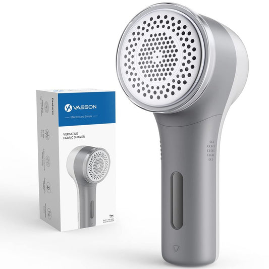 VASSON Fabric Shaver, Sweater Shavers to Remove Pilling, High-Perf Defuzzer, Rechargeable Electric Lint Shaver for Fuzz and Lint Balls from Clothing, Upholstery (Greyish White)