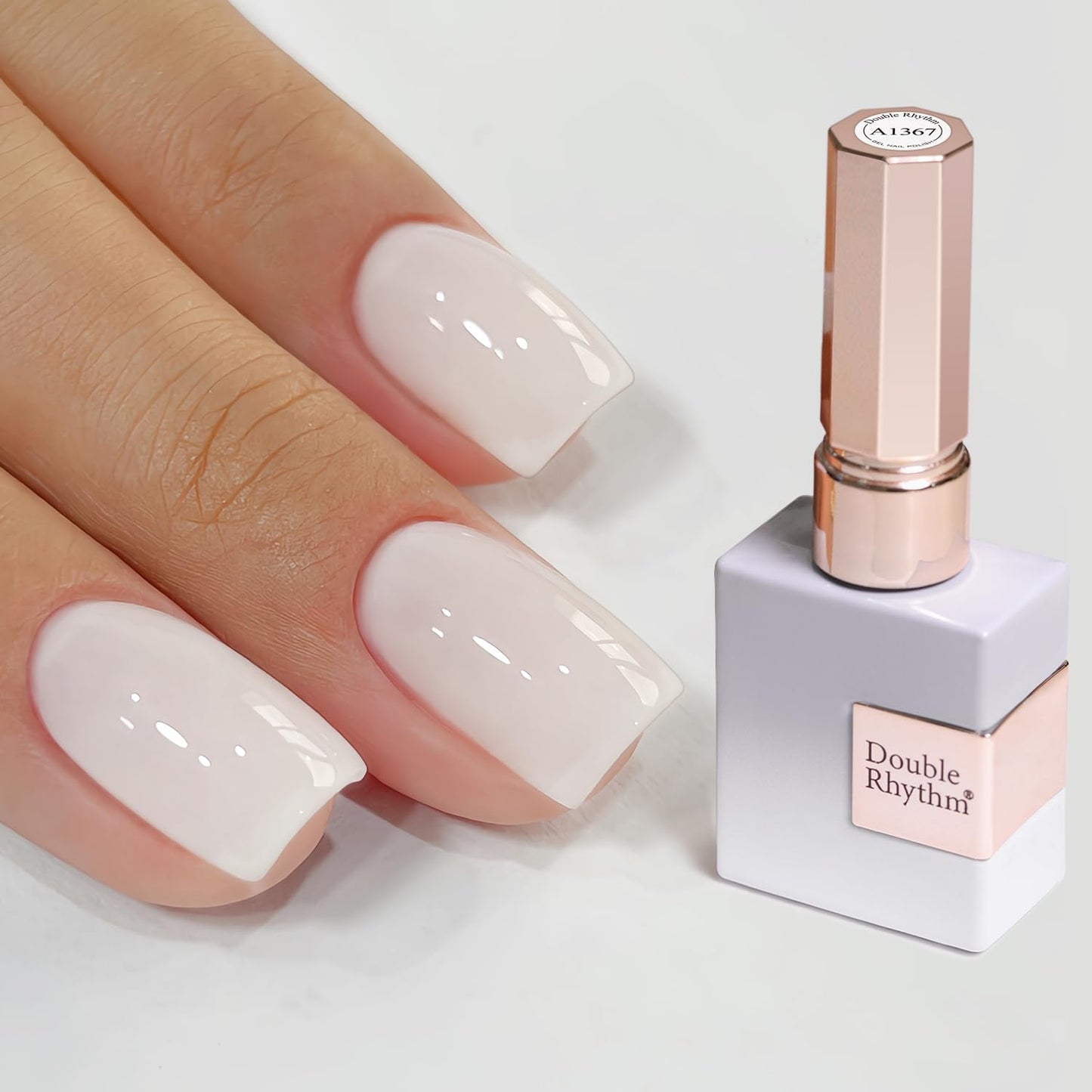 Gel Nail Polish - Double Rhythm 15ML Pearl White Soak Off for Art Manicure | DIY at Home