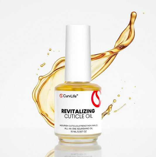 CurvLife Cuticle Oil - Lightweight Non-Greasy Nail Treatment with Curved Brush | Moisturizing Repair for Dry Cracked Cuticles