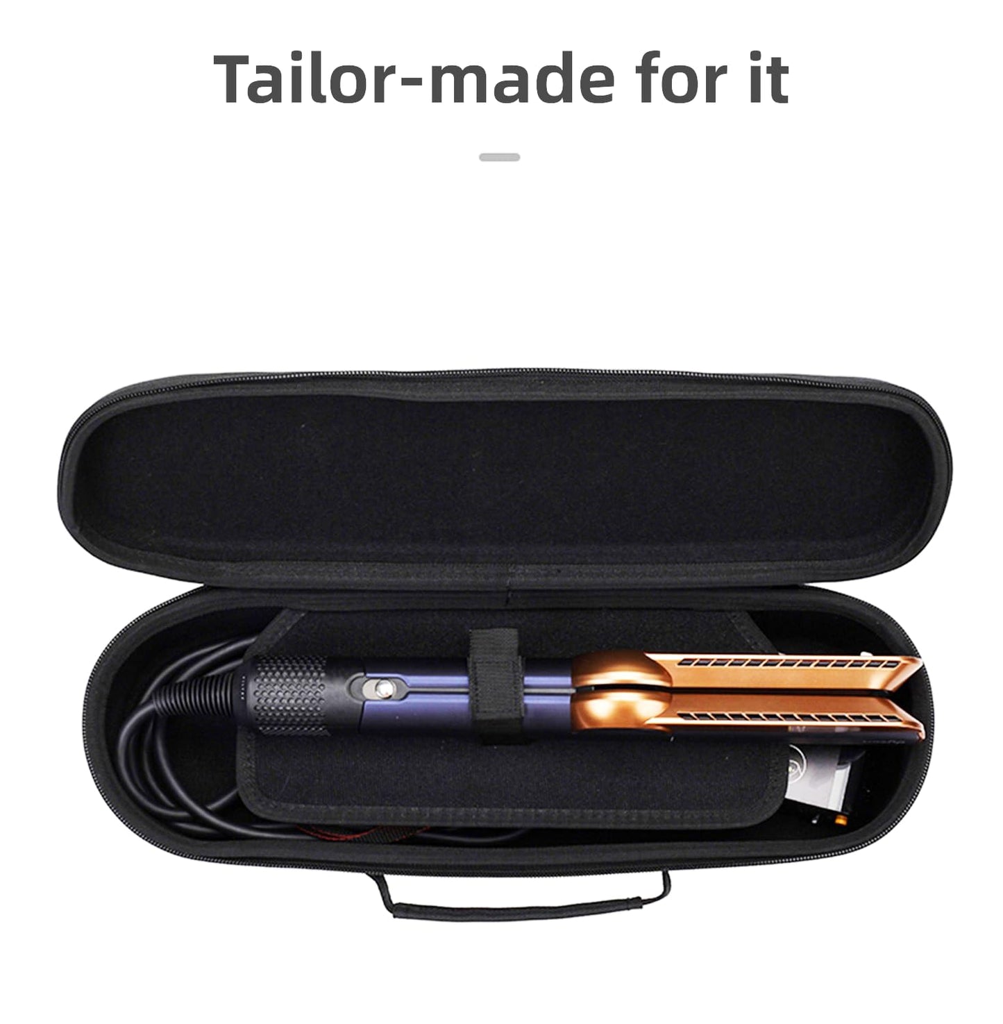 BUBM Travel Case for Airstrait Straightener/Corrale Styler Straightener,Airstrait HT01 Accessories Tools Hard Case, Waterproof Storage Bag - Black