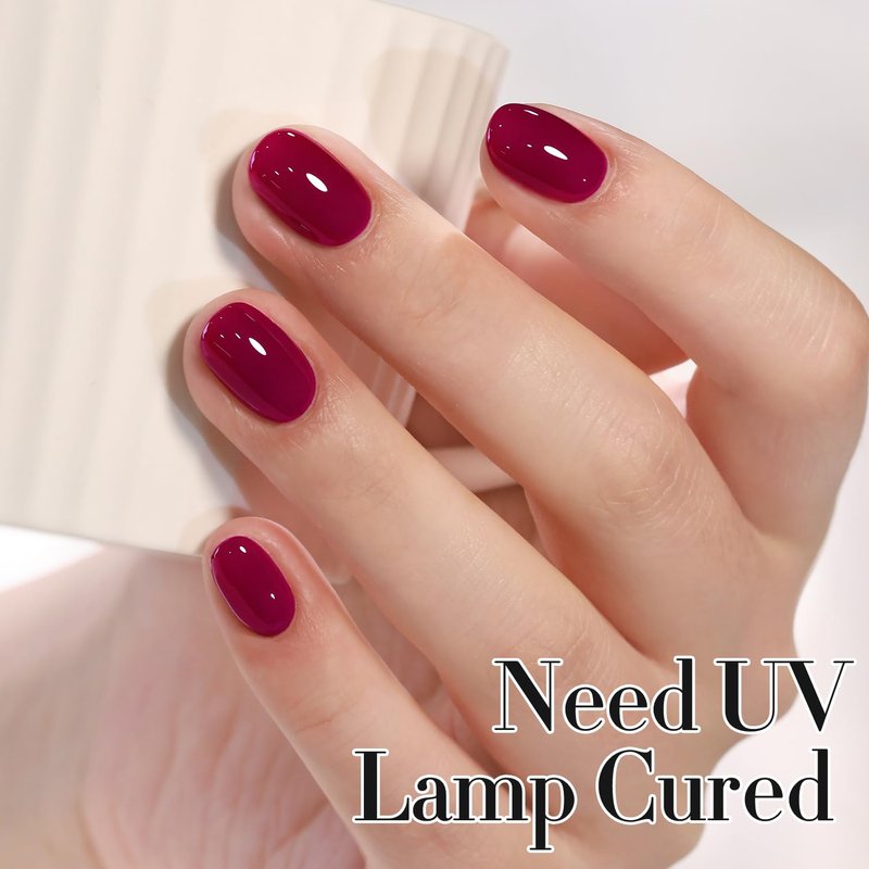 Double Rhythm 0.50 OZ Gel Polish Hema Free Same Color Same Bottle Golden Round Translucent Neutral Natural Milky 15 ML Jelly UV Polish Art DIY at Home (Purple Red-H1562)