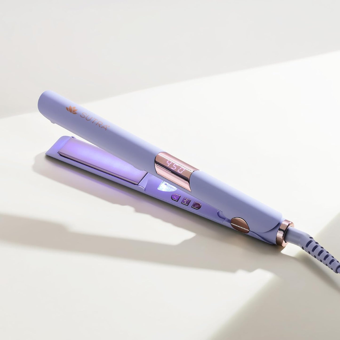 SUTRA Ultra Violet Flat Iron - 1” Infrared Ceramic Hair Straightener with Ionic Technology | Digital Temp Control to 450°F
