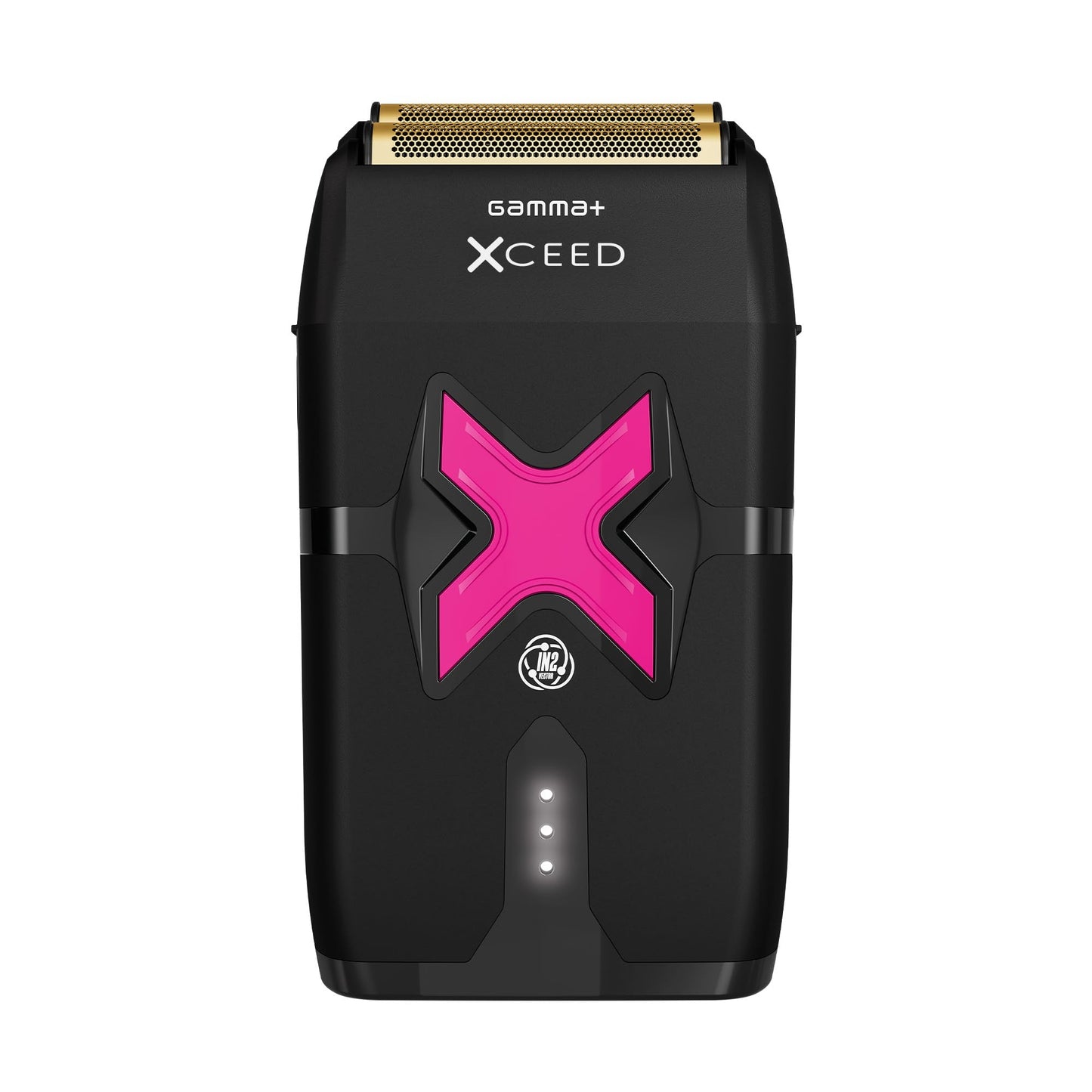 GAMMA+ XCeed Professional Foil Shaver, USB-C Rechargeable with IN2 Vector Motor, Gold Titanium Foil, Metal Housing with Customizable Components