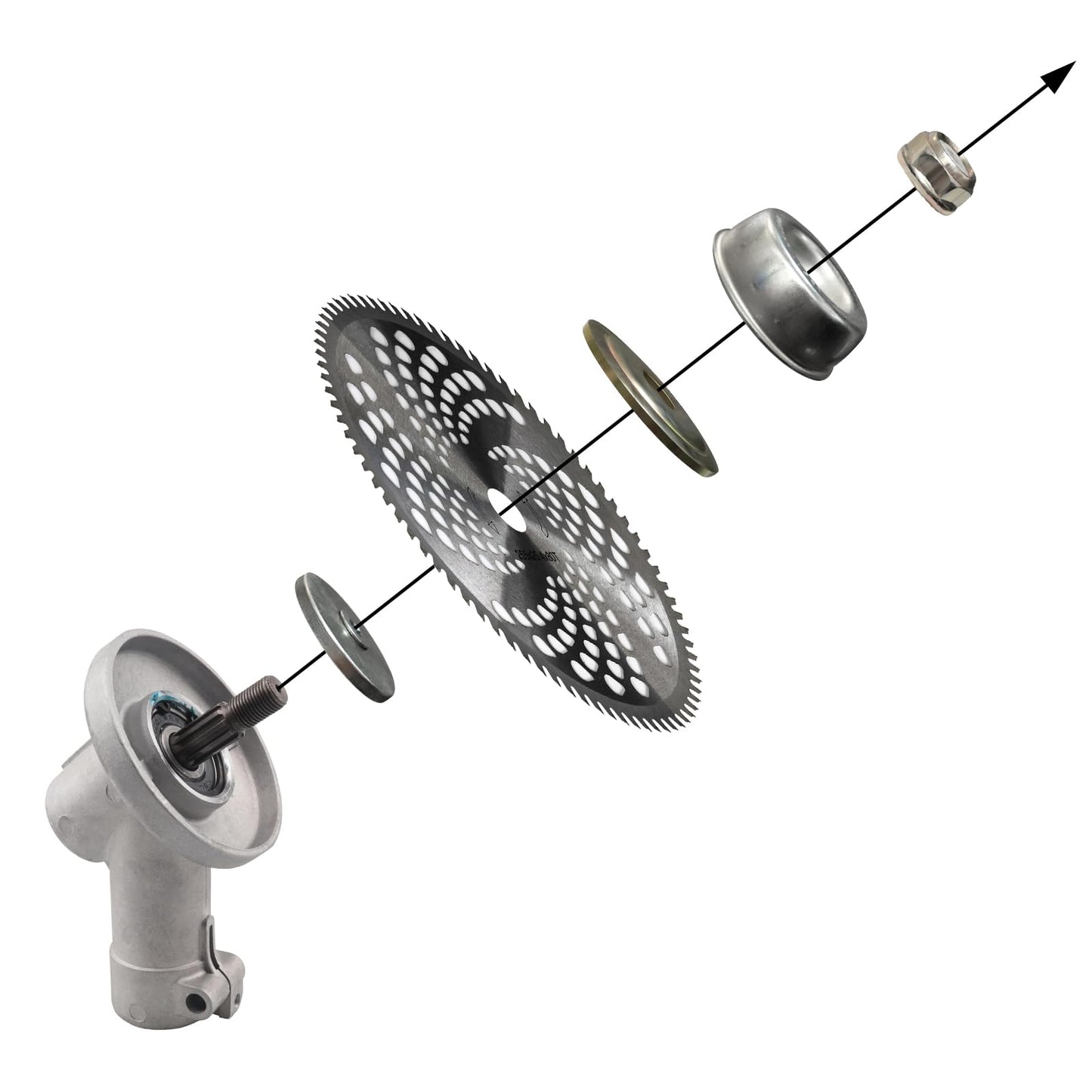 10" x 80T Brush Cutter Blade and 4144 640 0102 Trimmer Gear Head Replacement for Stihl FS55,FS56C,FS70,FS56,FS70R Brushcutter Part No. 4144 640 0100 (Suitable for Trimmer Models Produced After 2014)