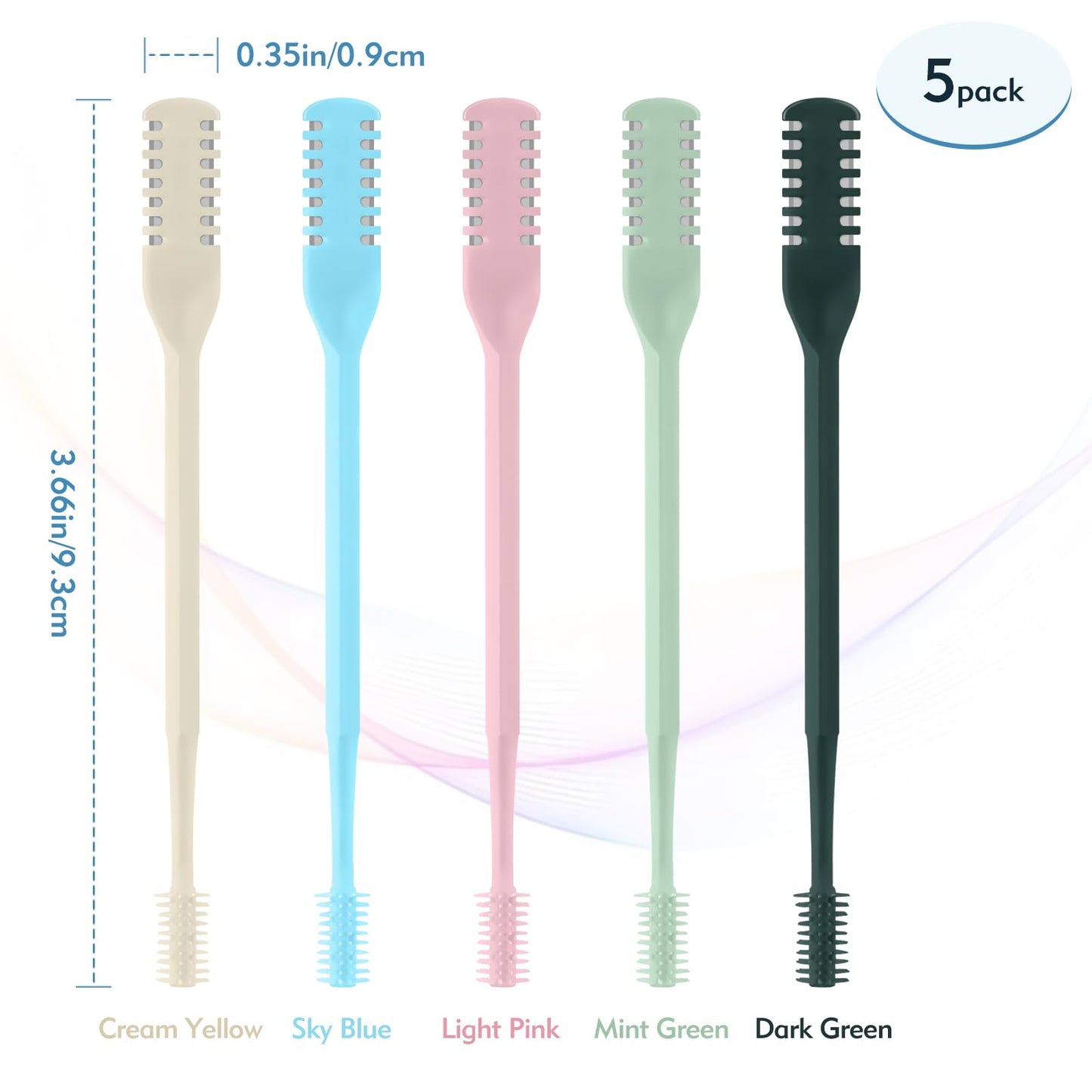 CNDNO 5Pcs 2-in-1 Nasal Hair Cutter, Double Sided Nose Hair Cutter, Portable 360° Rotating Manual Nose Hair Trimmer for Men and Women, Colorful