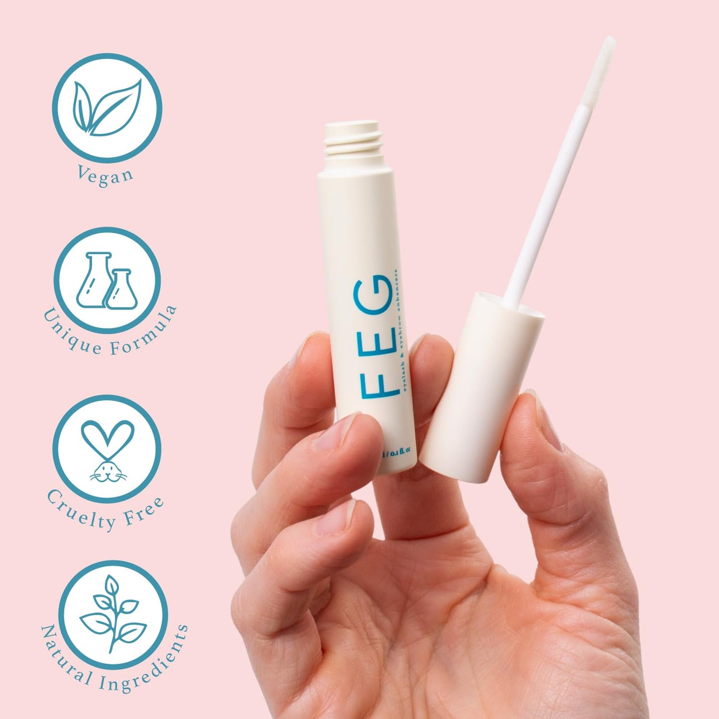 FEG Eyebrow Enhancer Growth Serum for Thicker Brows | Natural Brow Enhancing Serum for Growing and Thickening Eyebrows | Stimulates Natural Growth | 2-Pack of 3ml Tubes