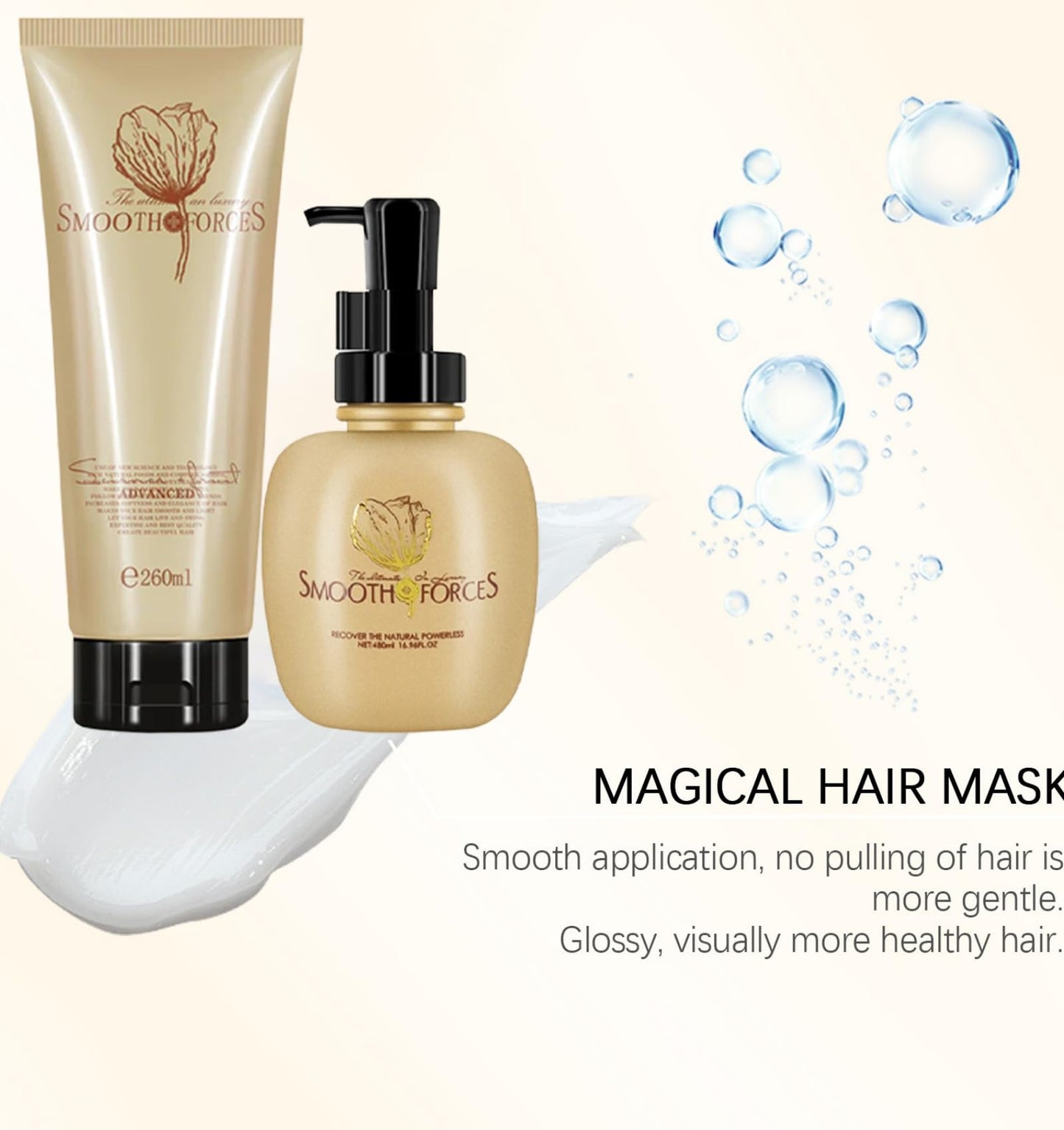 Cappuvini Urcoolestt Magical Collagen Hair Mask, 260ml/9.15oz Advanced Molecular Root Care, Molecular Repair Deep Conditioning Keratin Hair Mask for Dry & Damaged Hair