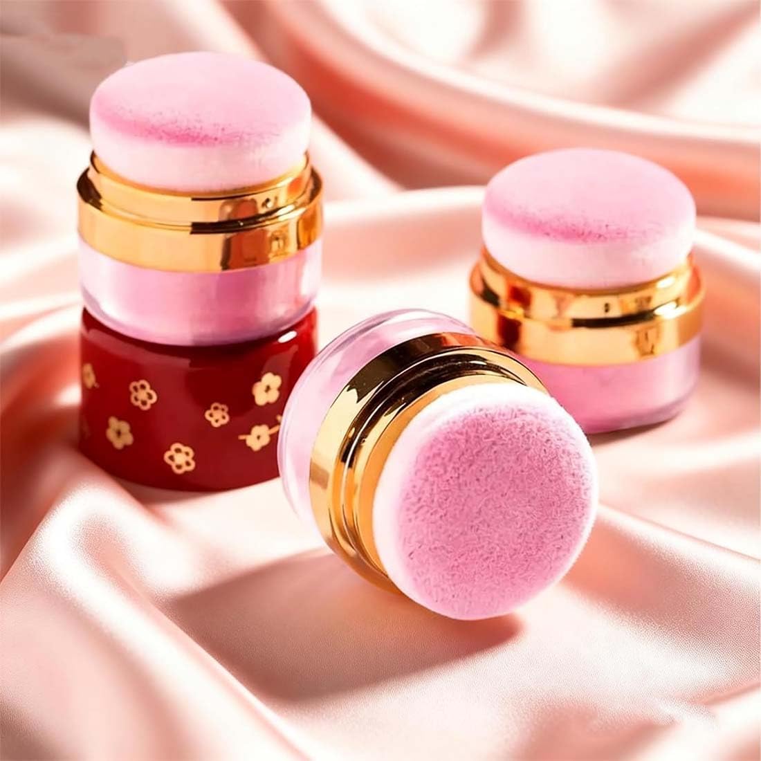 Makeup Set Kit - 3-Piece Soft & Fluffy Loose Face Blushes | Lightweight Pocket Palette with Mirror for All Skin Types