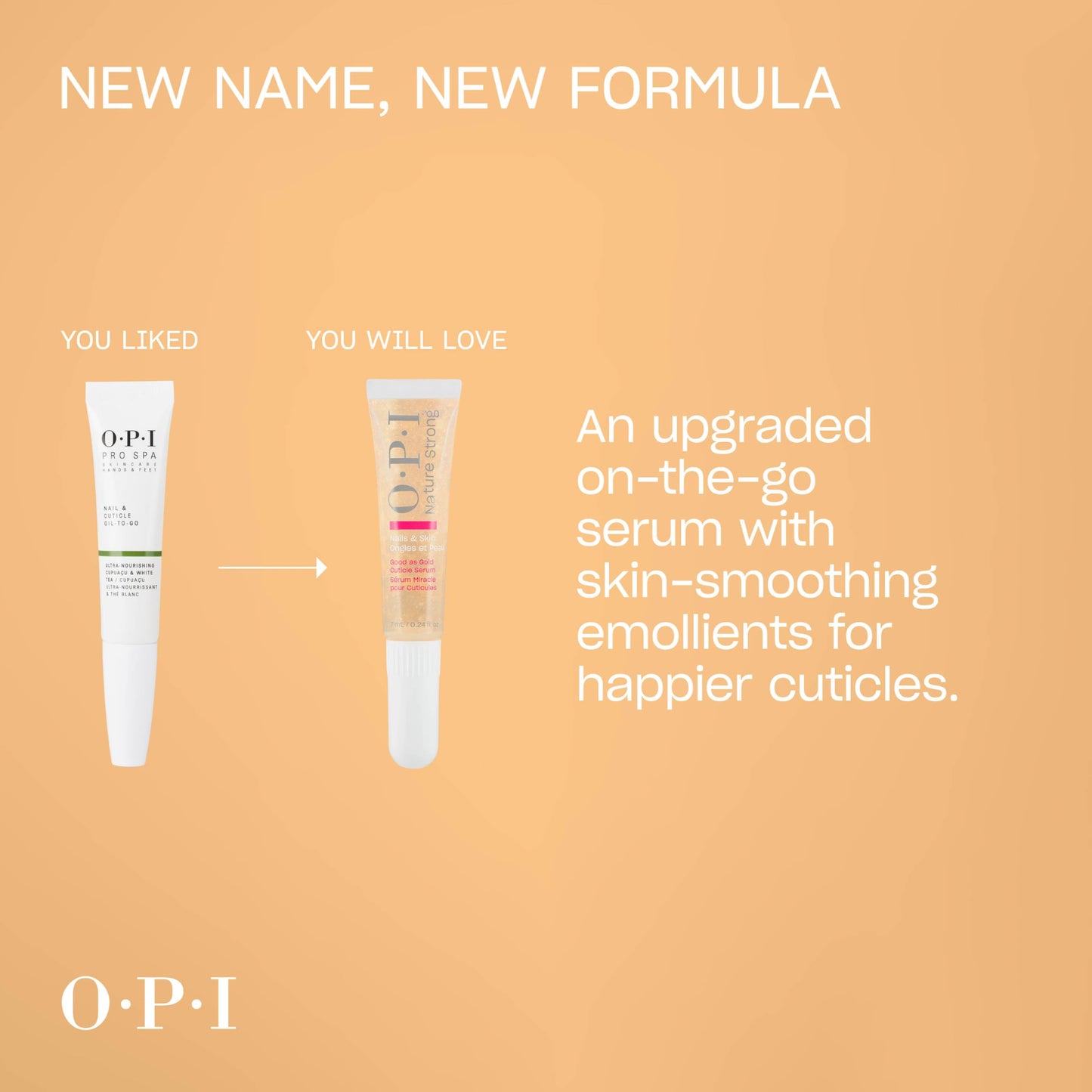 OPI Nature Strong Nails & Skin - Good as Gold Cuticle Serum | Hydrating Gel Serum to Soften & Sooth Cuticles On-The-Go | Enriched with Skin-Smoothing Emollients | 0.24 Fl Oz | 7 mL
