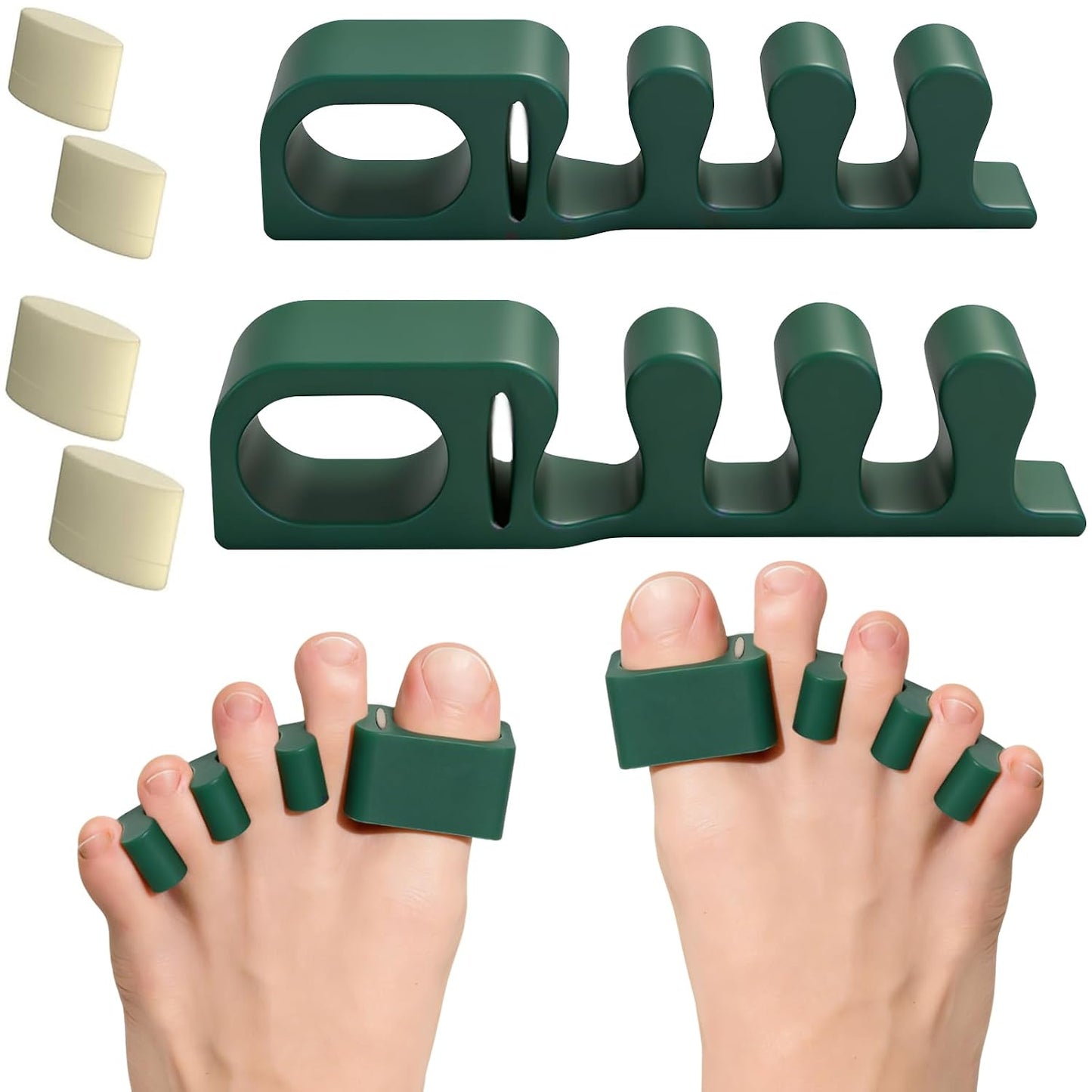 Adjustable Toe Separators - Soft Gel Spacers for Bunion Correction & Foot Pain Relief | S/M/L Sizes