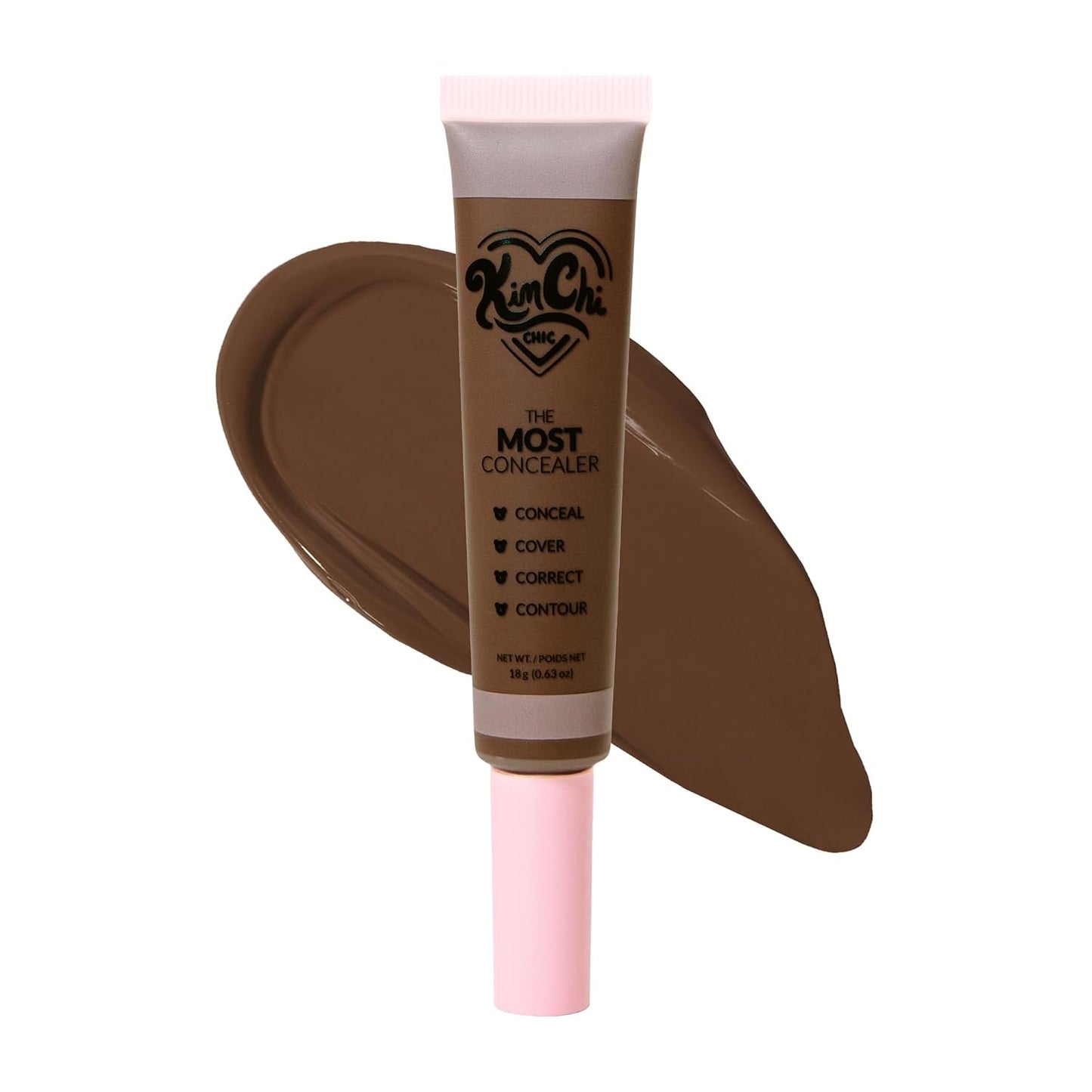 KimChiChic Concealer - Full Coverage Water Resistant Multi-Use Formula | Matte Satin Finish | 0.63 oz, 01-Ivory