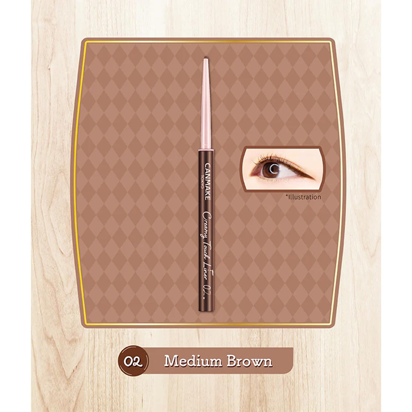 CANMAKE Creamy Touch Liner 1.5mm Slim Eyeliner (0.09 g) (02 Medium Brown)