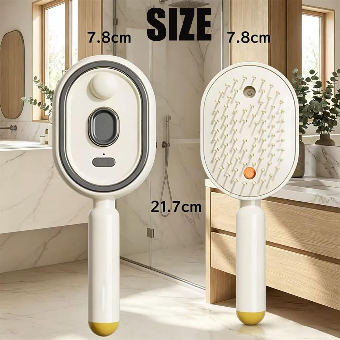 LUGLIEO Electric Spray Air Cushion Message Comb, Rechargeable 3-in-1 Misting Hair Brush with Water Spray, Anti-Static & Detangling Electric Steam Brush for Women Girls Home Spa (2PCS-B23)