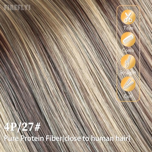 FIREFLYI 14-Inch Short Clip-In Hair Extensions – Matte Protein Fiber Volume