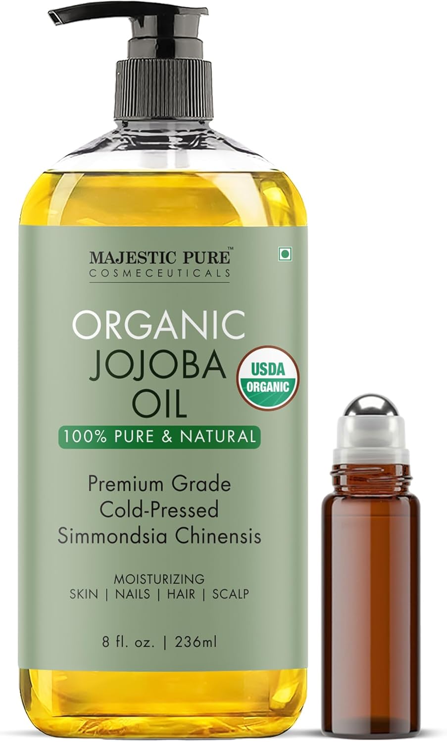 Natural Hair Growth Oil - 100% Pure Cold Pressed Argan & Vitamin E Oil for Eyelashes, Eyebrows, Skin, & Nails | 8 Fl Oz