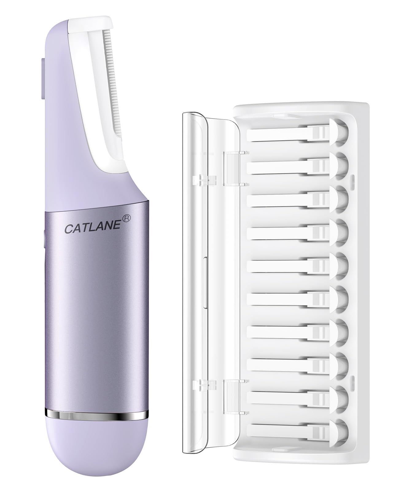 Dermaplane Razor for Women Face, Dermaplaning Tool for Face, Sonic Exfoliation & Peach Fuzz-Hair Removal System with 10 Dermaplaning Blades, Twilight Purple