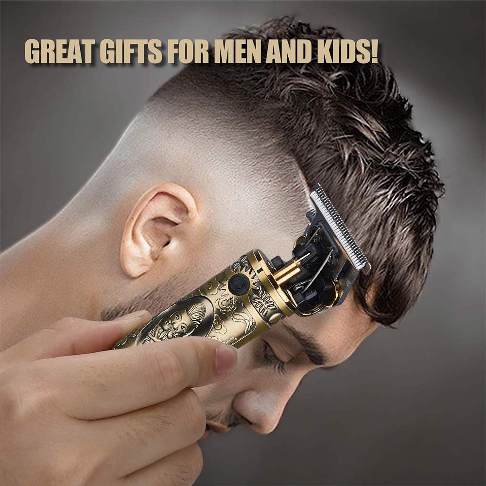 RESUXI Hair Clippers for Men Hair Trimmer for Barbers,Professional Cordless T Blade Trimmer, Beard Edger Liners for Men,Barber Shavers for Hair Cutting,Gold Knight Close-Cutting Hair Machine