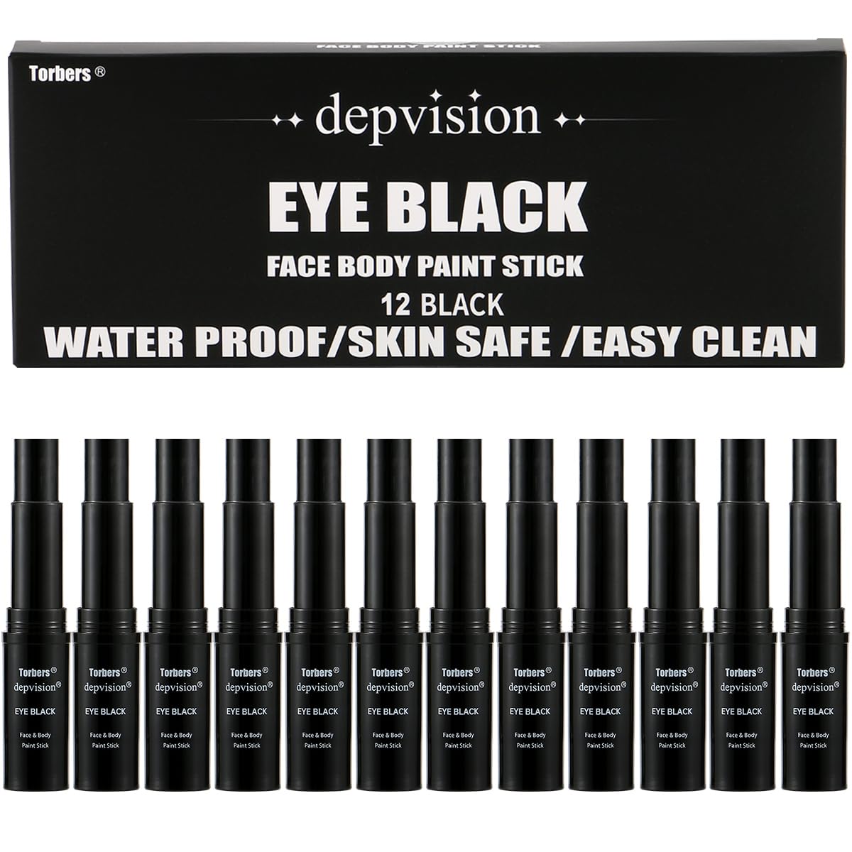 Eye Black Face Paint Stick - Waterproof Sports Makeup for Baseball, Softball & Halloween | Anti-Glare, Easy Application
