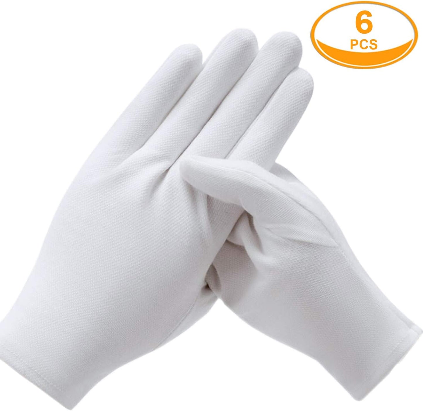 White Cotton Gloves for Eczema Relief | Moisturizing Work Glove Liners - 3 Pairs for Dry Hands