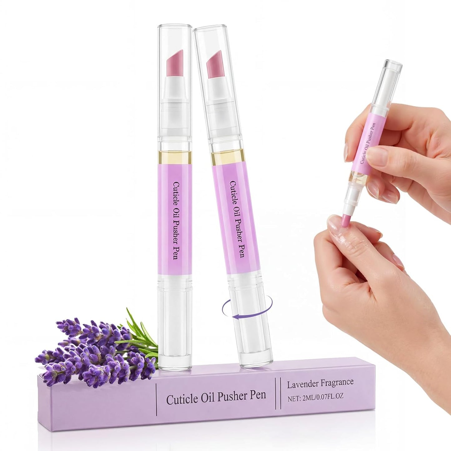 2-in-1 Cuticle Remover Pen - Ceramic Nail Pusher Tool for Hangnails & Dry Nails | Nourish & Moisturize, 4 Pcs