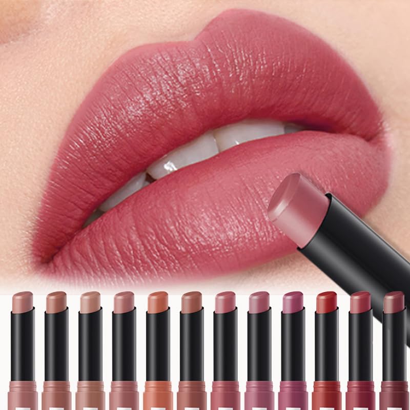 Matte Lipstick Set - 12 Pcs Easy Color Pen | Long-Lasting Moisturizing Formula