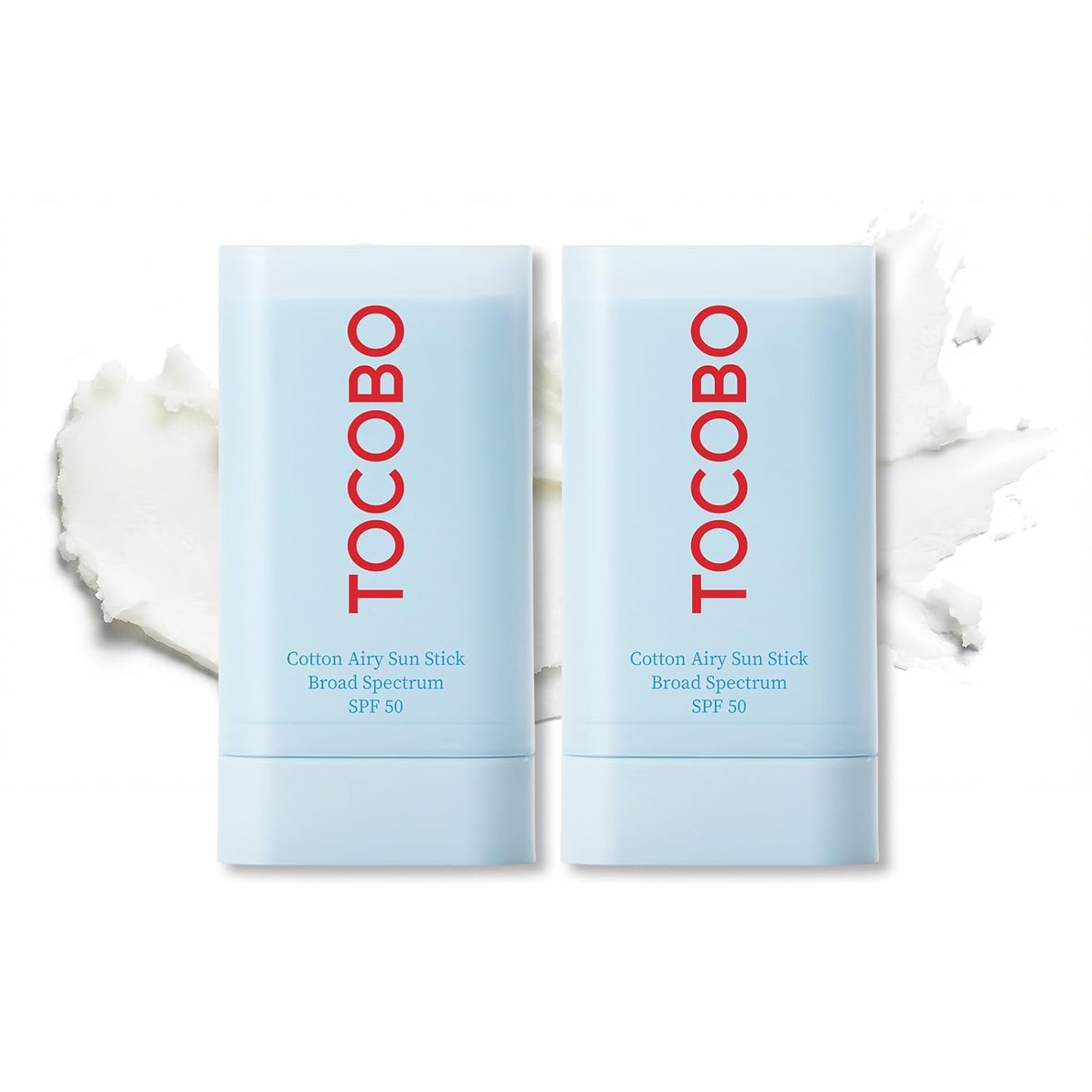 TOCOBO Mini Cotton Airy Sun Stick - Lightweight Sunscreen with Silicone Key Ring | 1 Fl Oz - Blue
