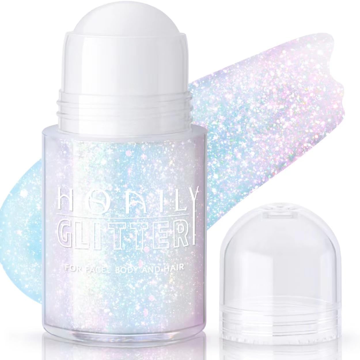 HOSAILY Holographic Body Glitter Gel - Color Changing Chameleon Effect | Sparkling Pink, Chunky Mermaid Sequins for Festivals