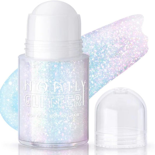 HOSAILY Holographic Body Glitter Gel - Color Changing Chameleon Effect | Sparkling Pink, Chunky Mermaid Sequins for Festivals