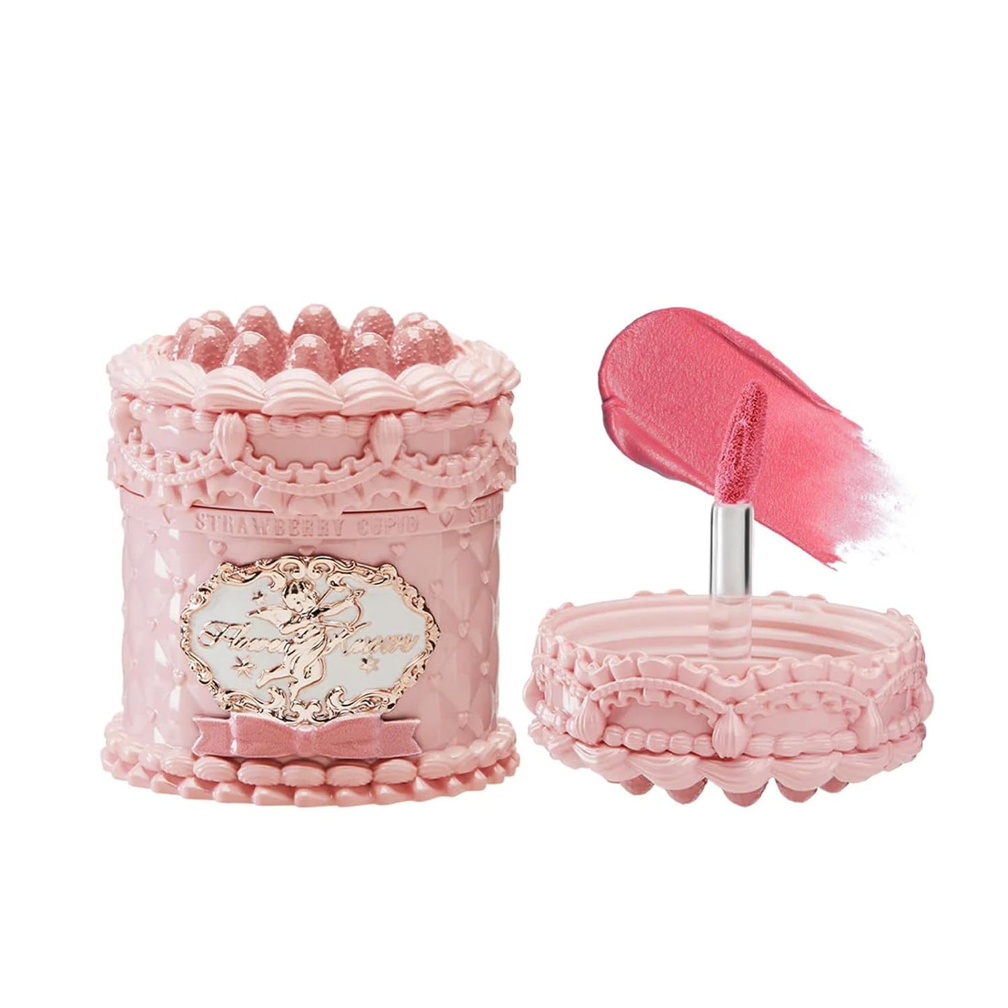 Flower Knows Strawberry Cupid Cake Lip Cream - Mauve Rose Pink Velvet Matte, Lightweight Hydrating Formula, Vegan