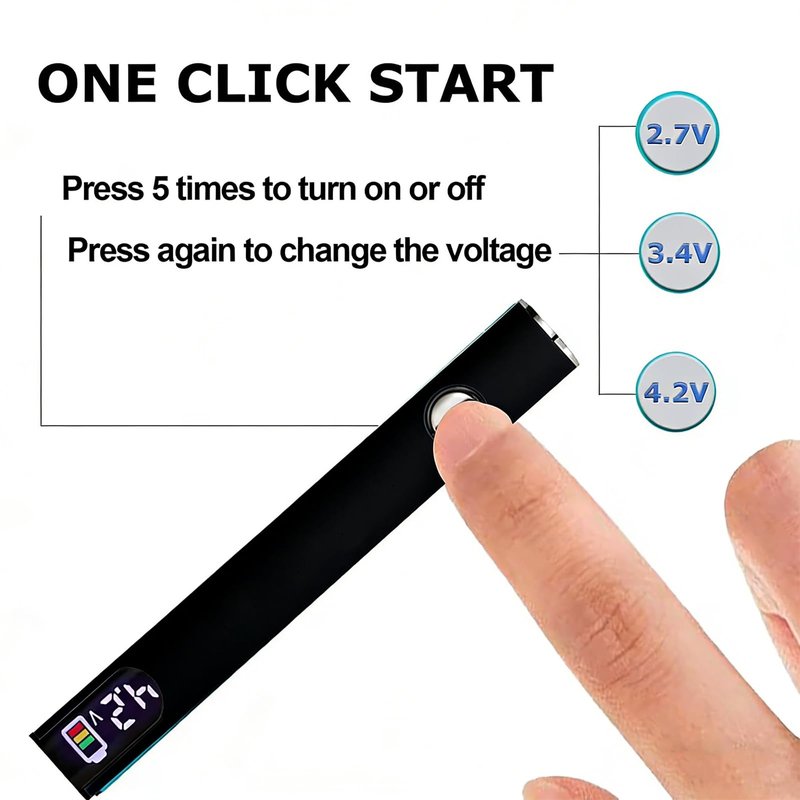 510 Threaded Battery Cart Pen, Portable Cordless Soldering Iron Cart Pen, USB-C Rechargeable with LED Screen, 650mAh Adjustable Temperature for Electronics Repair, DIY, & Phone Fix (Black)