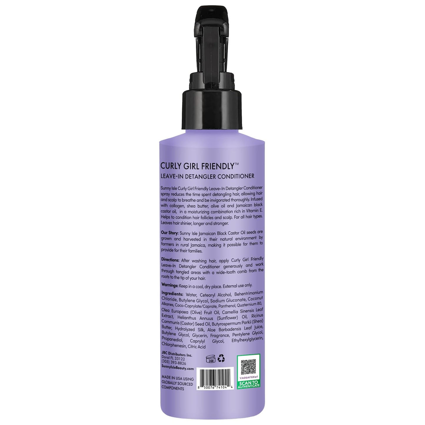 Curly Hair Leave-In Conditioner Spray - Lightweight Detangler with Jamaican Black Castor Oil & Shea Butter | 8oz