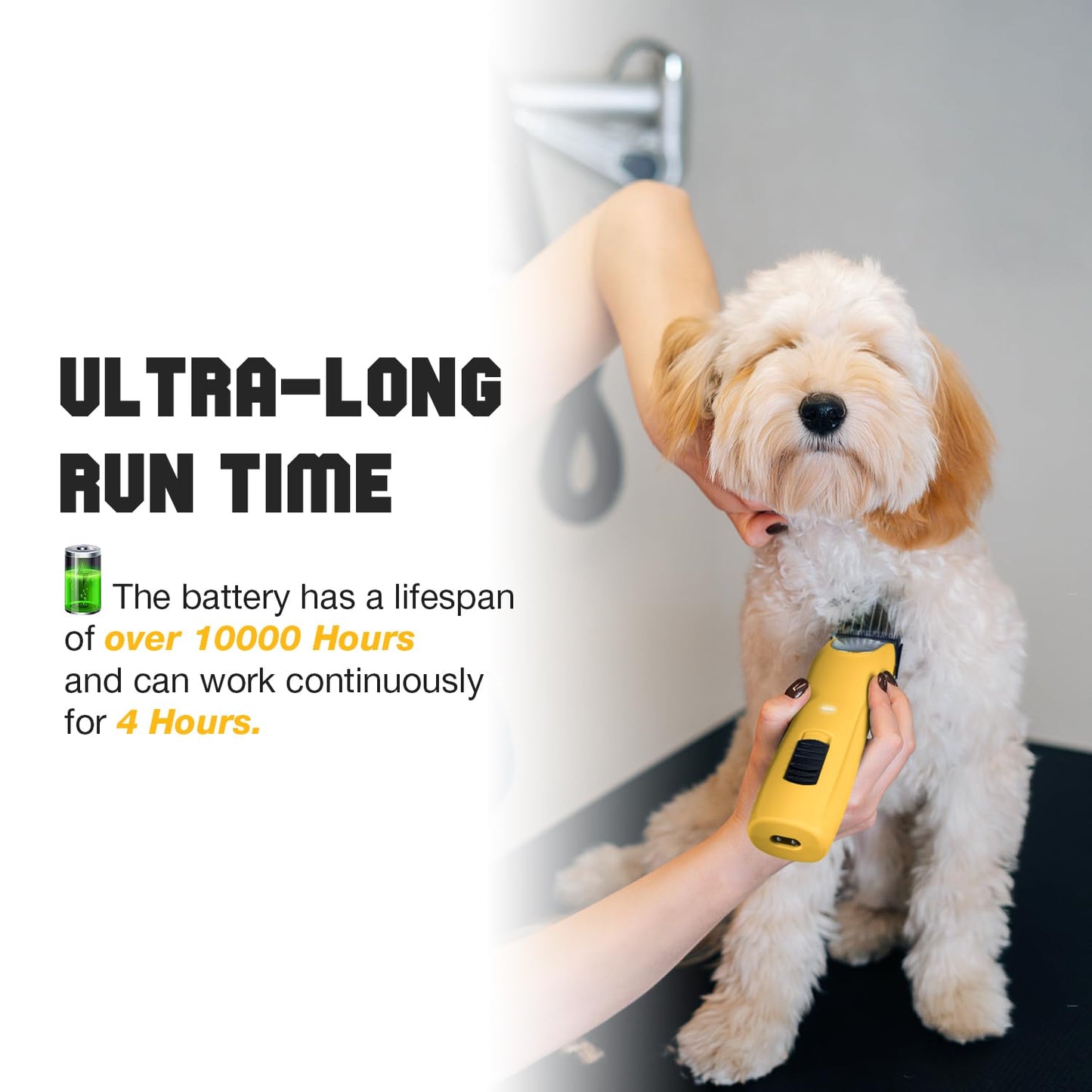 FuzzyFix Professional Dog Clippers for Grooming, 2 Speed Pet Grooming Kit for Thick Curly Matted Coats, Low Noise Heavy Duty Cordless Hair Trimmer with Detachable Metal Blade
