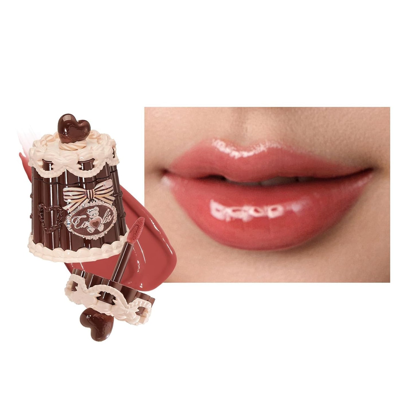 Sweetie Bear Coating Lip Jelly - Soft Moisturizing Tinted Lip Gloss with Botanicals | Lightweight Non-Sticky Pink Plumper, 0.18 oz