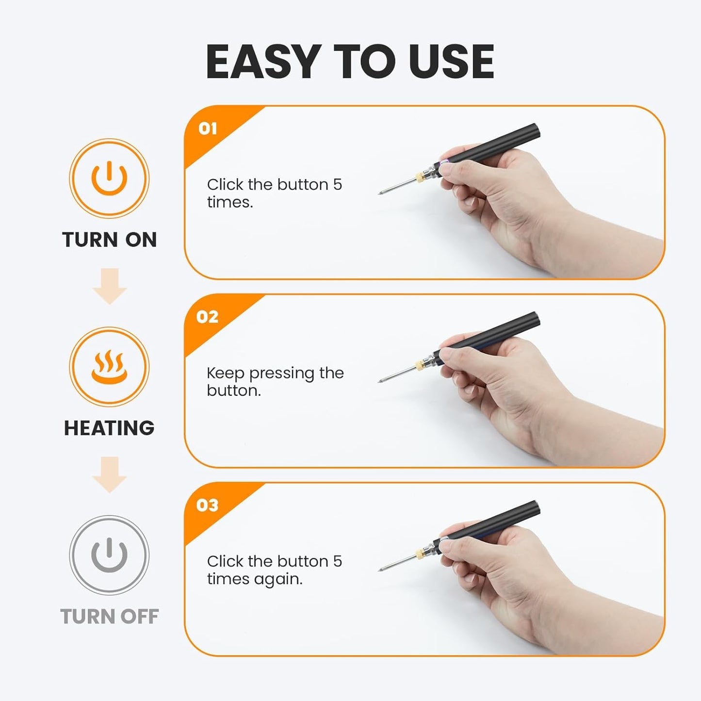 Soldering Pen Battery, 650mAh Soldering Iron Kit with LED Digital Display,USB Rechargeable Adjustable Temperature for Home&Electronics Appliance Repair