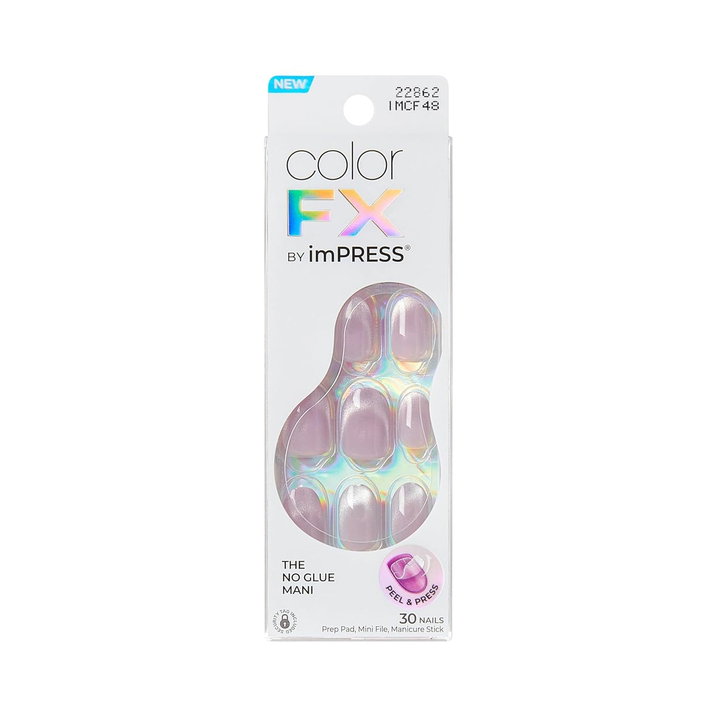 Kiss Impress No Glue Mani Press-On Nails - Diamond Drip Pink Oval | 30 Nails, Prep Pad & Accessories