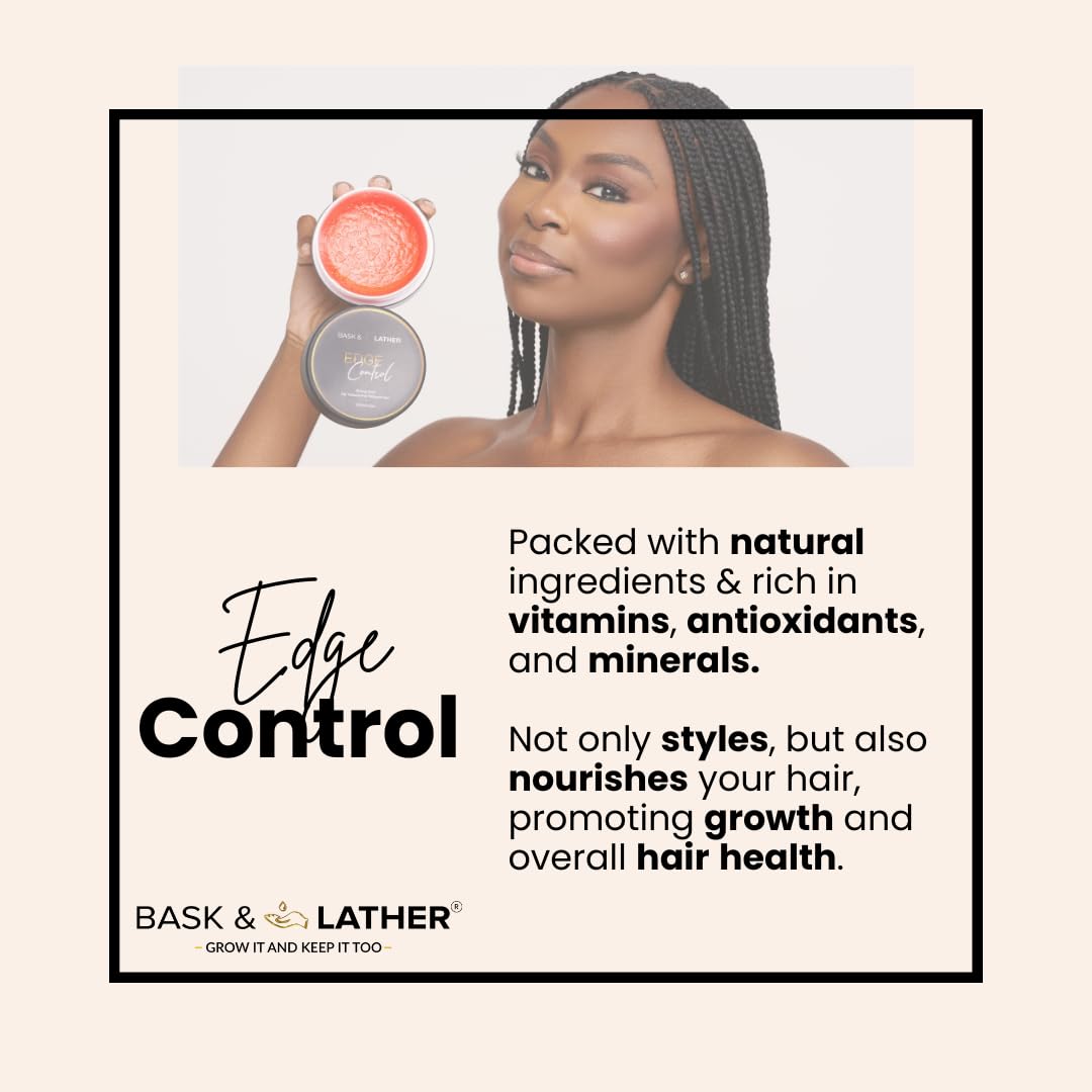 Strong Hold Edge Control Gel - Castor Oil Formula, Non-Greasy & Long Lasting | 5.3 Fl Oz, All Hair Types