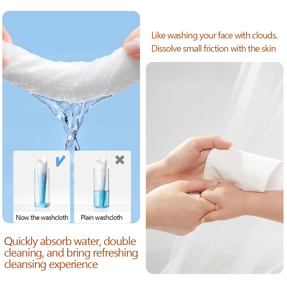 Disposable Face Towel hot face Towel,Wet Wipes AK-SHIP Towels Suitable for Towel Warmers for Your Face,Can be Used in Towel dispensers or manually Soaked in Water.(60 pcs Soft Towels)