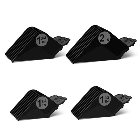Wahl Clipper Guards Set | 4-Piece Replacement Guide Set for 1.25" to 2" Hair Lengths - Black Color